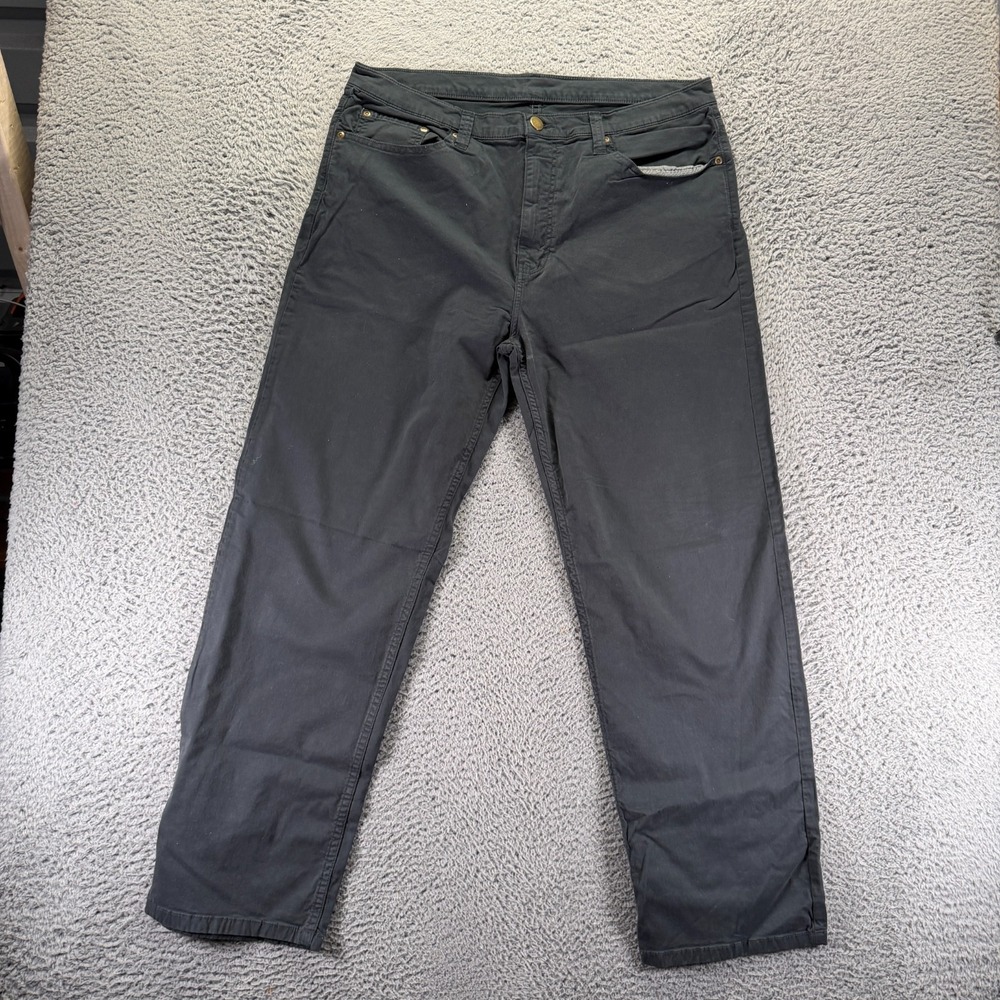 TravelSmith Pant Mens 38x32 Gray Cotton Chino Straight Preppy Career Stretch